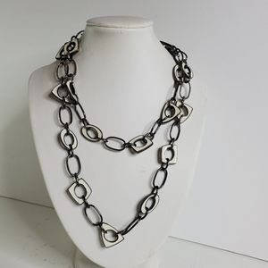 Lia Sophia Gunmetal and White Necklace